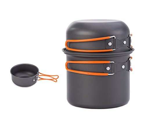 Naturehike 4 in1 Ultralight Outdoor Camping Cookware Cooking Picnic Bowl Pot Pan Set Unboxed