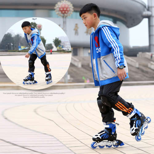 Adjustable Inline Skates with Protector for Kids M Size Unboxed