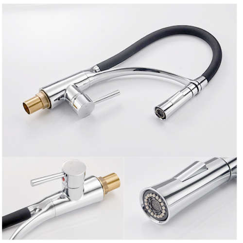 Pull-Down Sprayer Single Handle Kitchen Sink Faucet Unboxed