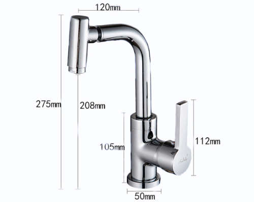 Hot & Cold 360 Degree Swivel Single Hole Faucet Unboxed