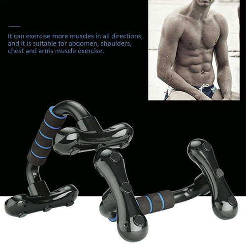 1 Pair Detachable H-Shape Push-up Bars - Blue Unboxed