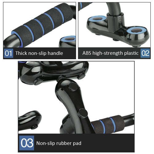 1 Pair Detachable H-Shape Push-up Bars - Blue Unboxed