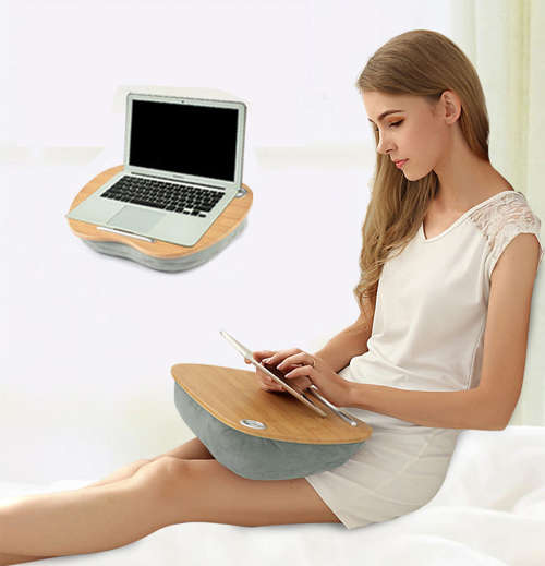 Wood Multi-Function Knee Pad Lap Desk Pilliow for Laptop iPad Tablet Unboxed