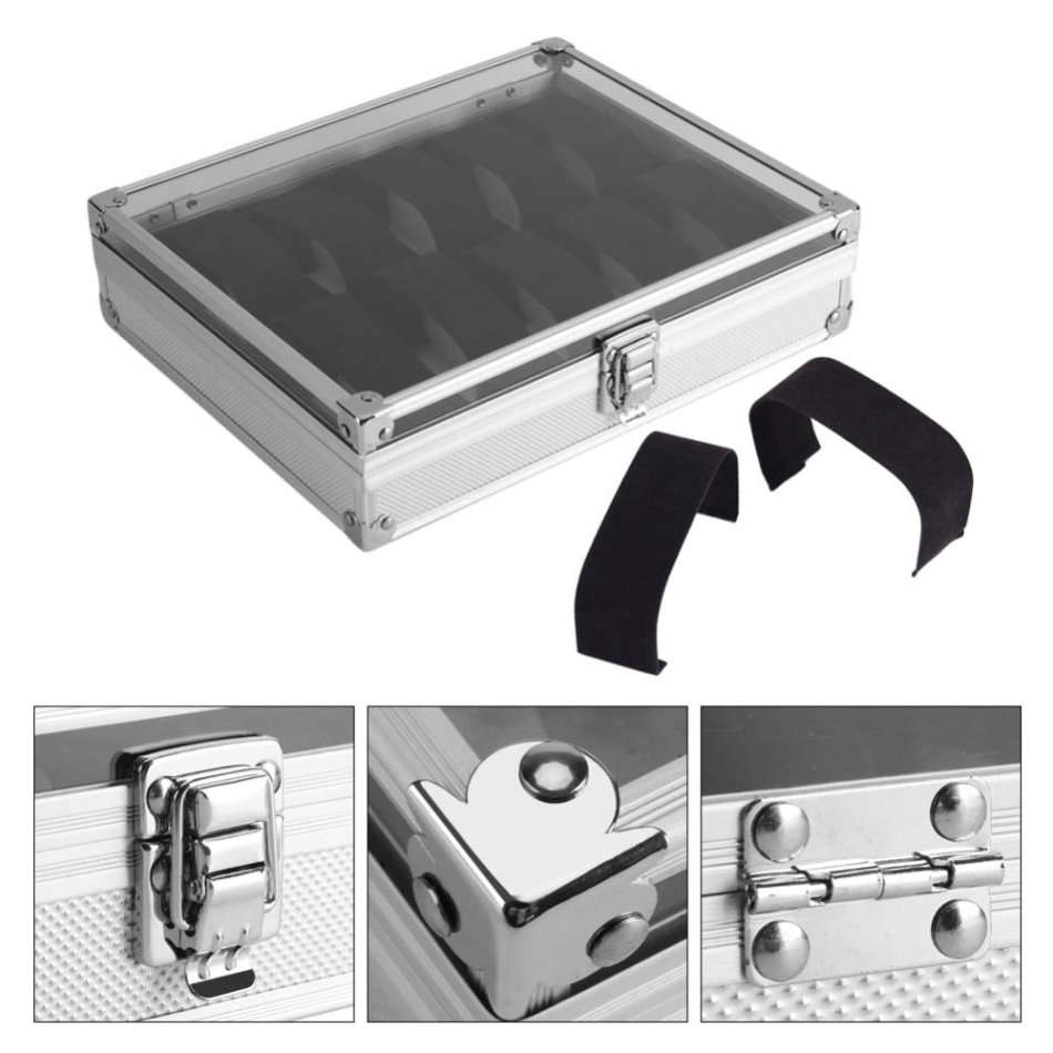 Aluminum Watch Storage Case - 10 Slots Unboxed