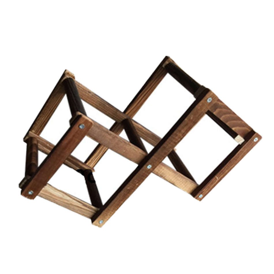 Freestanding Pine Wood 3 Bottle Wine Storage Stand Unboxed