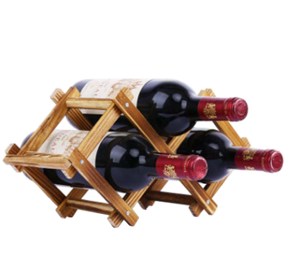 Freestanding Pine Wood 3 Bottle Wine Storage Stand Unboxed