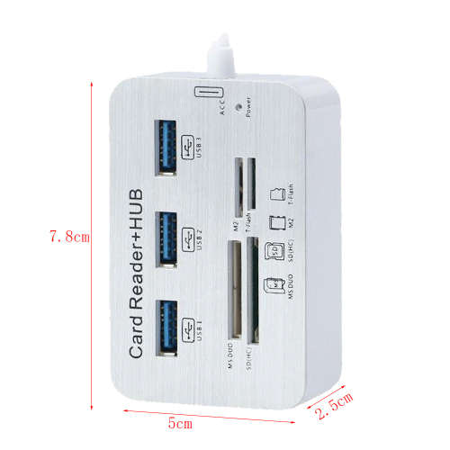 7 In 1 Multi High Speed Memory Card Reader With SDHC Unboxed