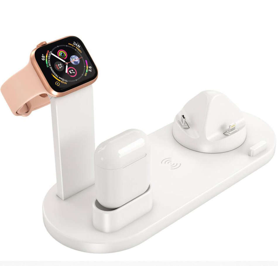 3 in 1 Wireless Charging Dock Station for Apple Watch Airpods iPhone-White Unboxed