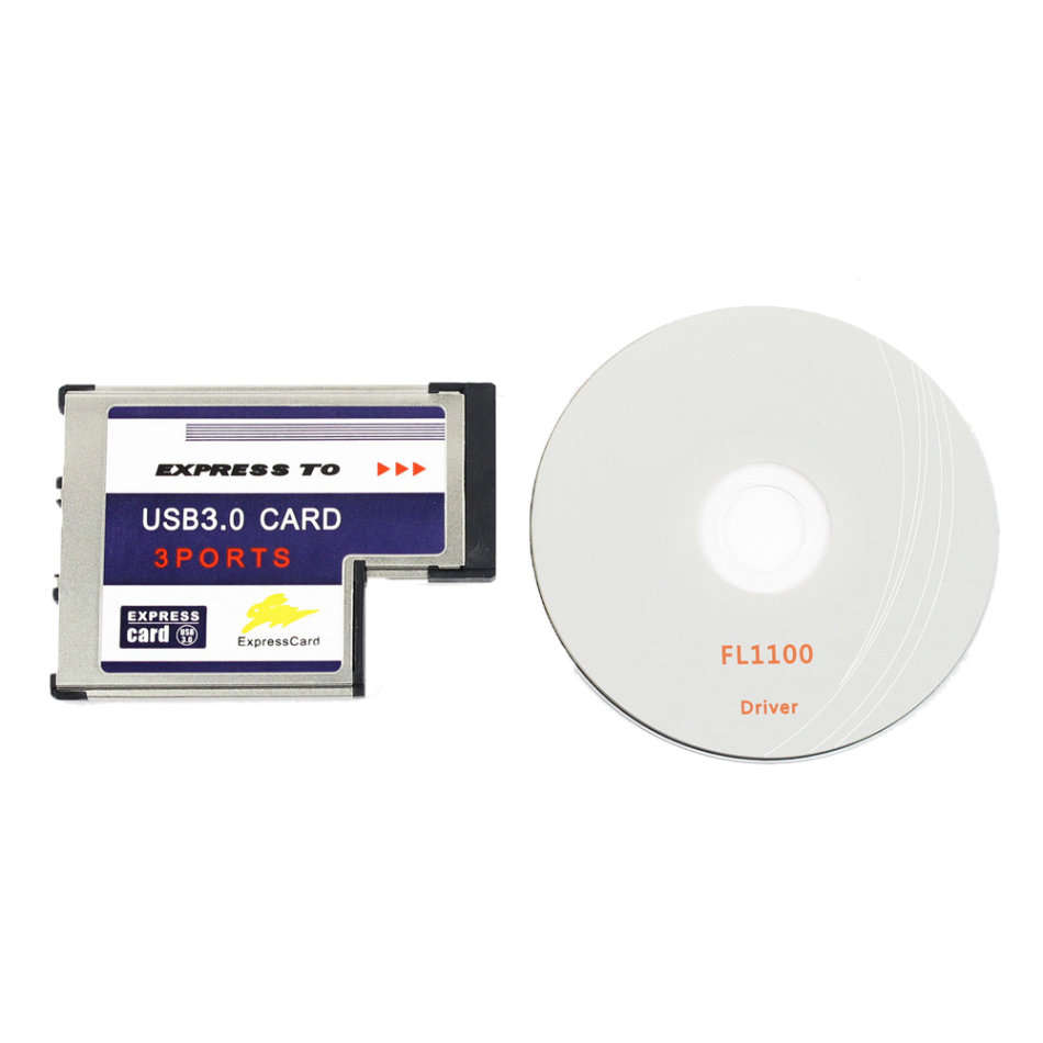 54mm Express Card to 3 Port USB 3.0 Adapter Converter for PC Laptop Unboxed