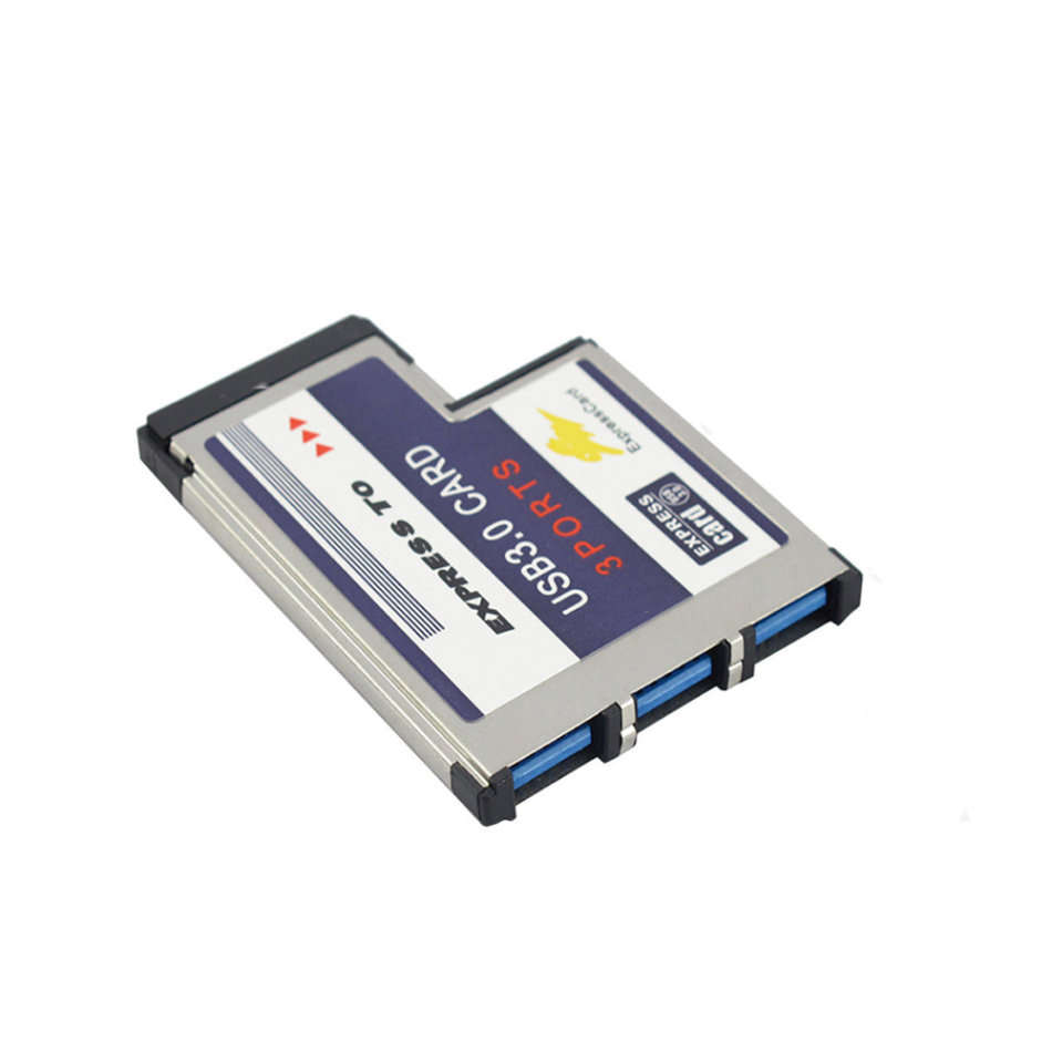 54mm Express Card to 3 Port USB 3.0 Adapter Converter for PC Laptop Unboxed