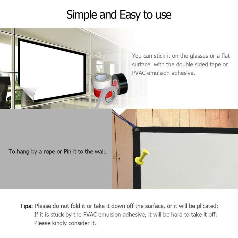 Professional 4:3 PVC Fabric Projector Screen - 60" Unboxed