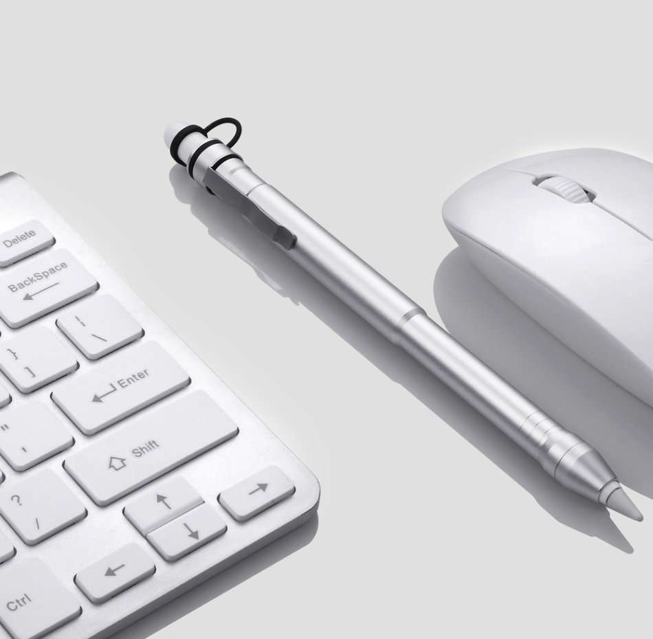 Aluminum Protective Case Cap Holder Built-in Clip for Apple Pencil-Silver Unboxed