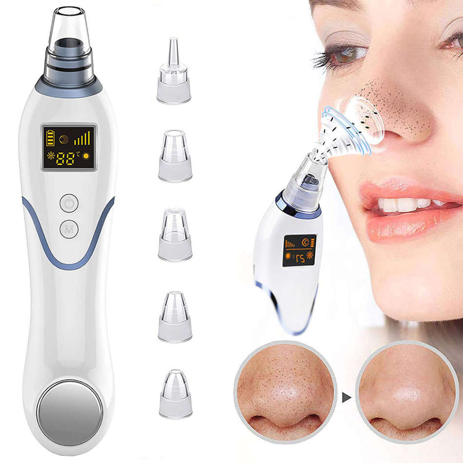 LED Display Blackhead Remover Vacuum Pore Cleaner with Cold Hot Compress Unboxed