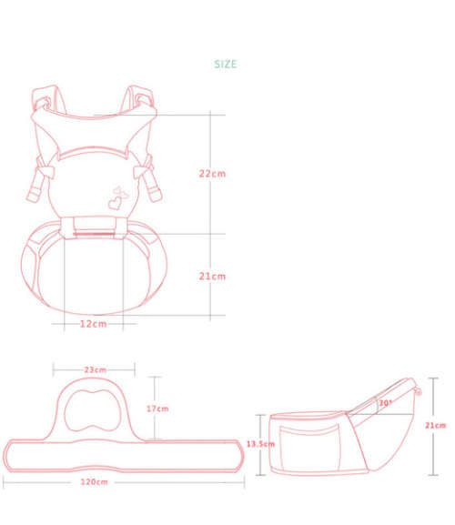 Ergonomic Baby Carrier with Hip seat Unboxed