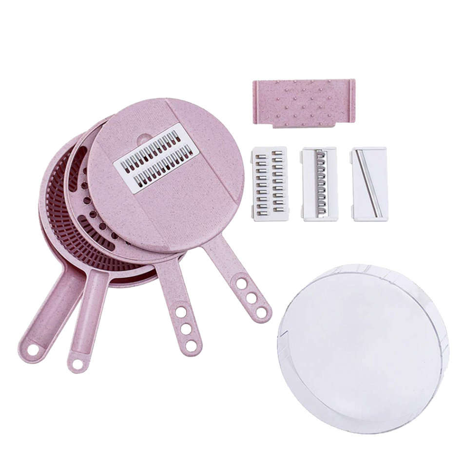 9-in-1 Multipurpose Kitchen Mandoline Slicer Kit - Pink Unboxed