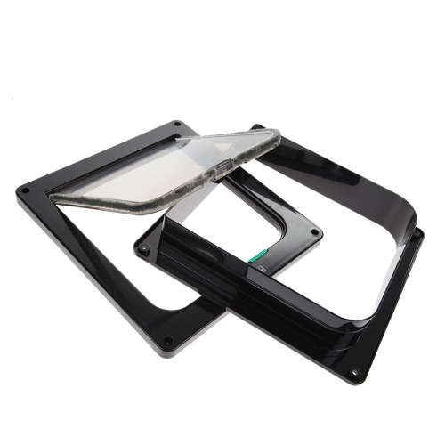 4 Way Lockable Pet Flap Door - Black (Size:L) Unboxed