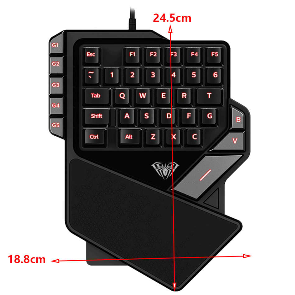 38-Keys USB One-Handed Gaming Keyboard Unboxed