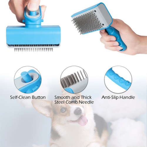 Self Cleaning Slicker Brush for Dogs & Cats Unboxed