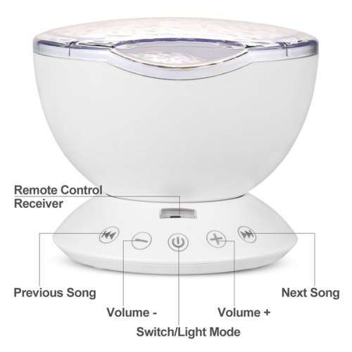 Multi-Color Ocean Wave Projector Light with Built-in Music Player Unboxed