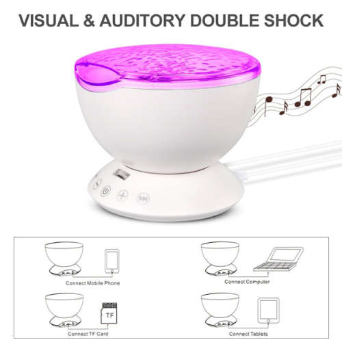 Multi-Color Ocean Wave Projector Light with Built-in Music Player Unboxed