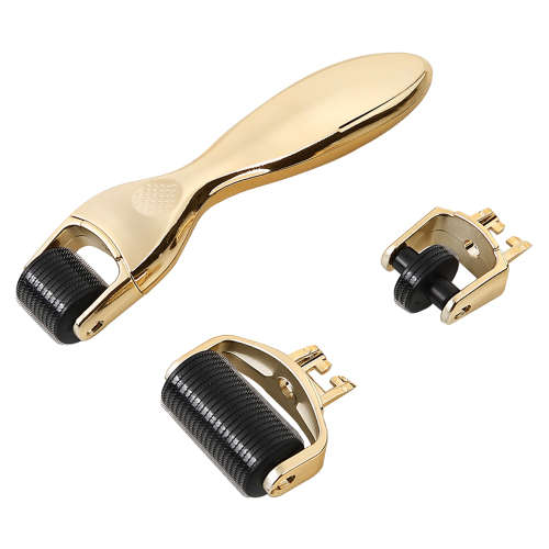 3 in 1 Derma Roller 0.25/0.5/1.0mm Skin Care Kit - Gold Unboxed