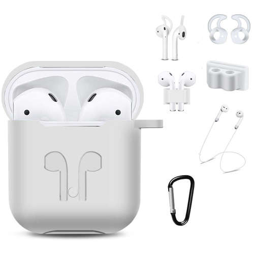 5 In 1 Silicone AirPods Protective Accessories-White Unboxed