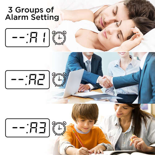 Mini Cube LED Digital Marble Pattern Alarm Clock - Black Unboxed