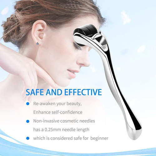 0.25mm 540 Titanium Microneedles Skin Roller - Silver & Black Unboxed