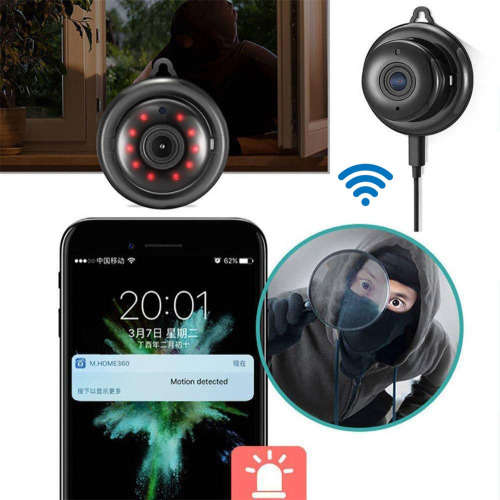 HD 720P Mini Wireless WIFI IP Night Vision Camera for Home Security Unboxed