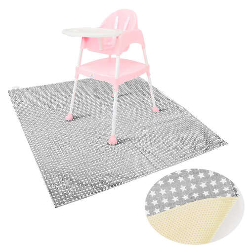 Washable Feeding Highchair Baby Food Splash Spill Mats Floor Mat-Gray Unboxed