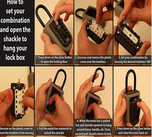 Portable Key Storage Wall Mount Safe Lock Key Box Unboxed