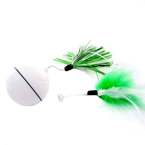 USB Rechargeable Led Light Rolling Ball Toys for Cats-White Unboxed