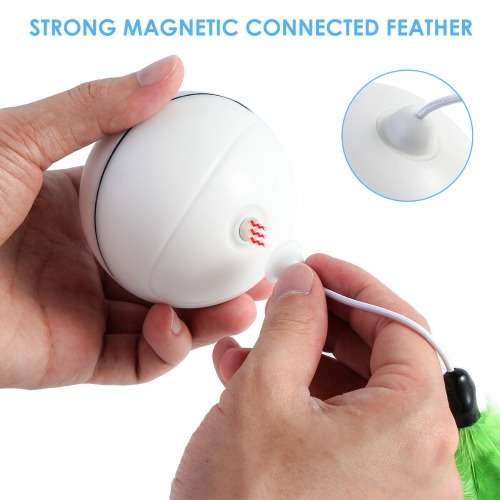 USB Rechargeable Led Light Rolling Ball Toys for Cats-White Unboxed