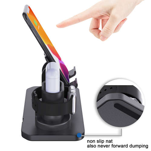 3 in 1 Charging Station for AirPods, iWatch Series & iPhone-Black Unboxed