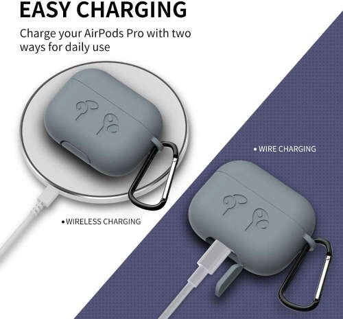 5 in 1 Silicone Protective Cover Accessories Kit for AirPods Pro-Gray Unboxed