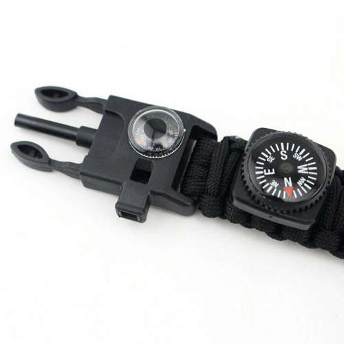 Outdoor Paracord Survival Watch Bracelet with Compass Whistle Unboxed