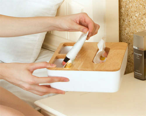 Shabby Chic Style Wooden Tissue Box Dispenser Unboxed