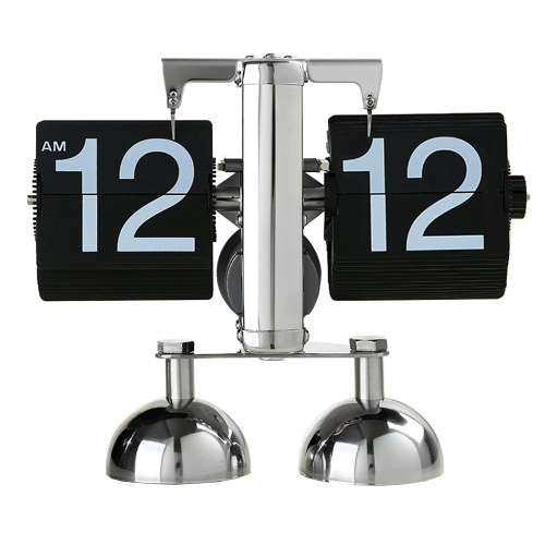 Dual Stand Retro Flip Clock - Black Unboxed