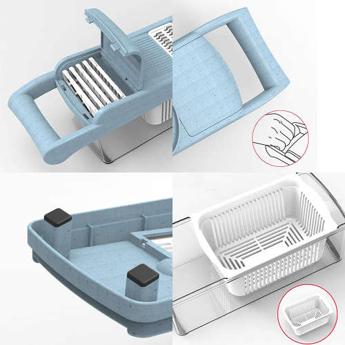 Multi-function Vegetable Slicer with 6 Interchangeable Blades Unboxed
