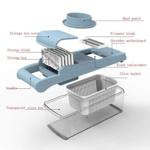 Multi-function Vegetable Slicer with 6 Interchangeable Blades Unboxed