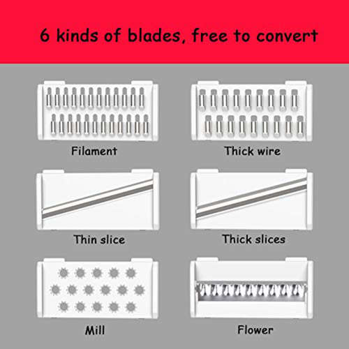 Multi-function Vegetable Slicer with 6 Interchangeable Blades Unboxed