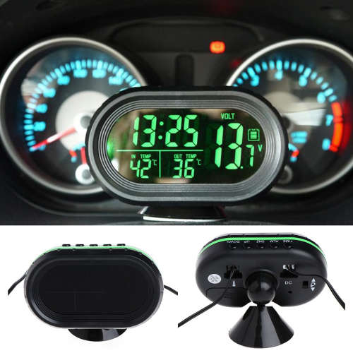 4 In 1 Digital Car Thermometer Voltage Meter Luminous Clock Unboxed