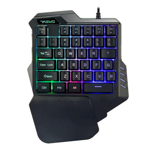 One-hand 35-Key Gaming Keypad with LED Backlights Unboxed