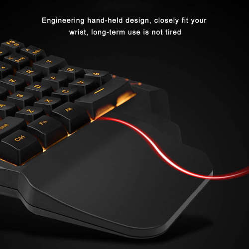 One-hand 35-Key Gaming Keypad with LED Backlights Unboxed
