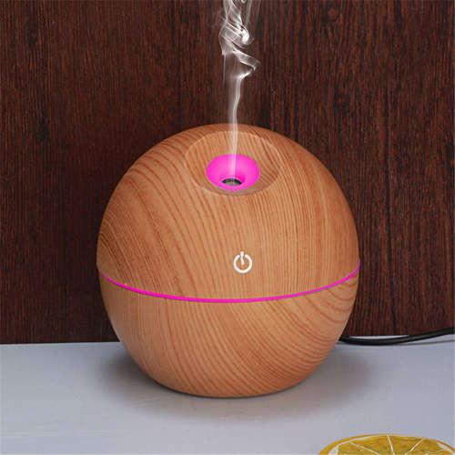 Mini 130ml Portable Wood Grain Essential Oil Diffuser Unboxed