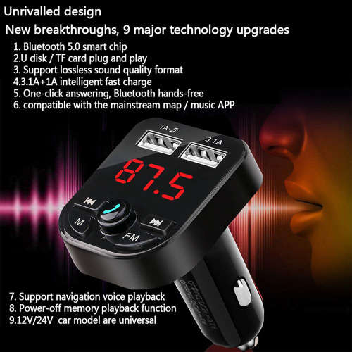 Wireless Bluetooth FM Transmitter Wireless Receiver & Music Stereo Adapter Unboxed