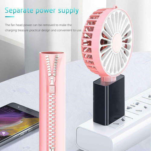 3 in 1 Creative Mini Handheld USB Zipper Fan - Pink Unboxed