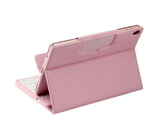2 In 1 PU Leather Wireless Bluetooth Keyboard Case for iPad 9.7 Inch-Pink Unboxed