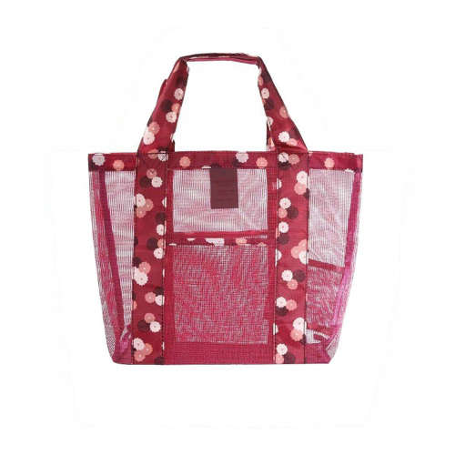 Womens Mesh Lightweight Tote Hand Beach Bag Tote Shoulder Bag Unboxed