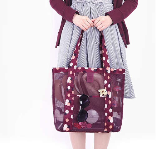 Womens Mesh Lightweight Tote Hand Beach Bag Tote Shoulder Bag Unboxed